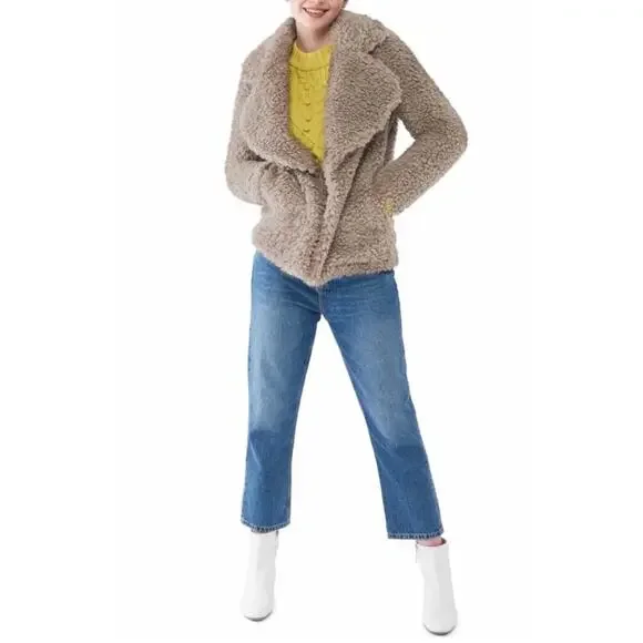 NVLT Reversible Faux Shearling Jacket in Nude, Large - Picture 12 of 12